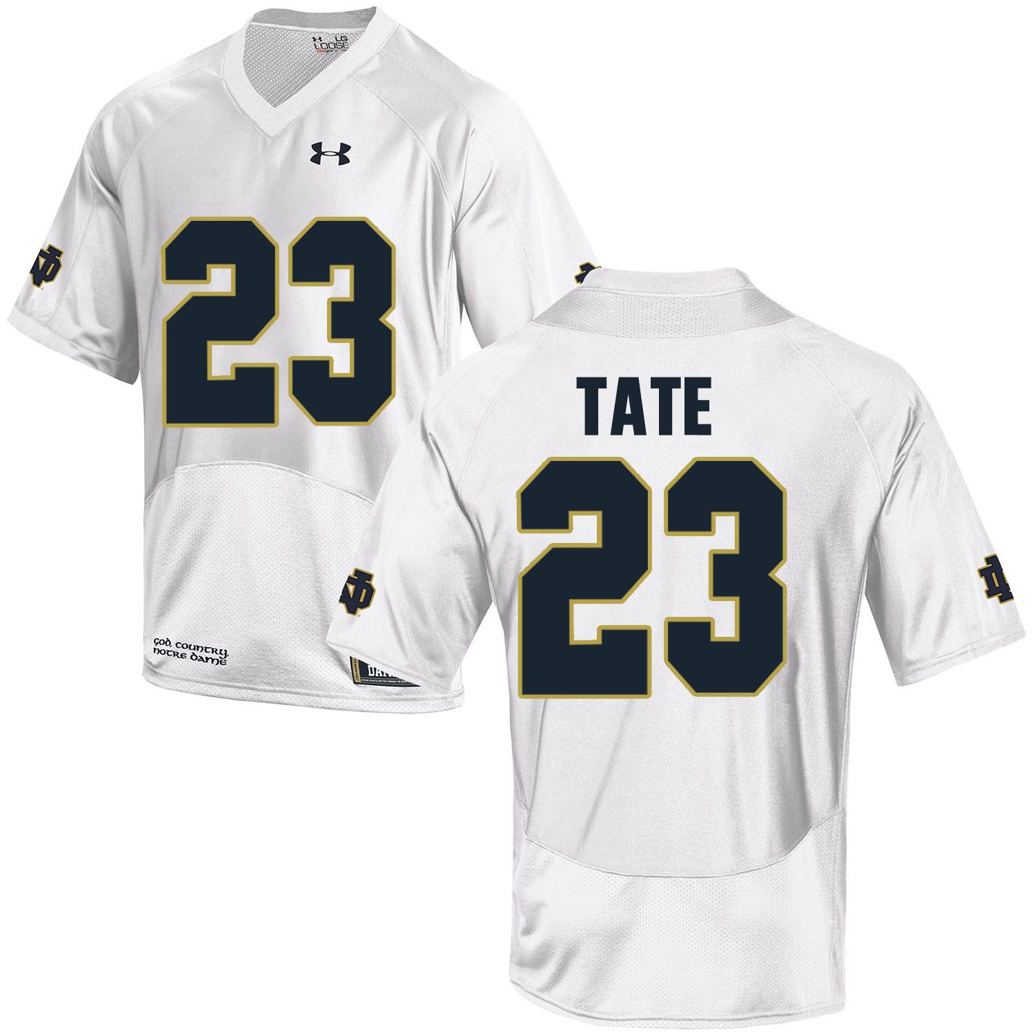 Men Norte Dame Fighting Irish #23 Tate White Customized NCAA Jerseys->->Custom Jersey